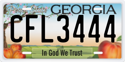 GA license plate CFL3444