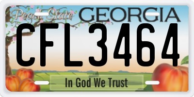 GA license plate CFL3464