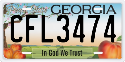 GA license plate CFL3474