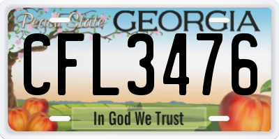 GA license plate CFL3476