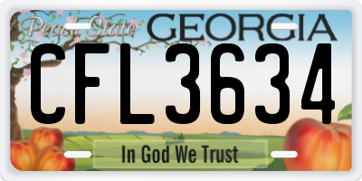 GA license plate CFL3634