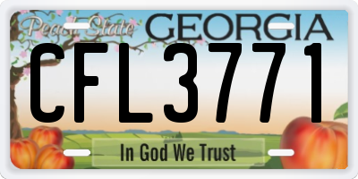 GA license plate CFL3771