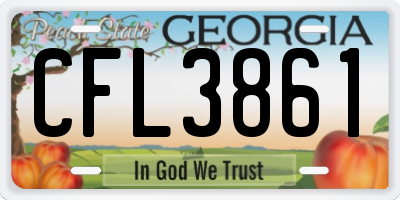 GA license plate CFL3861