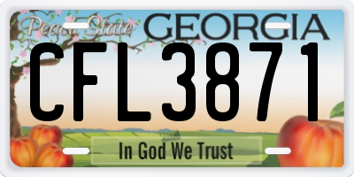 GA license plate CFL3871