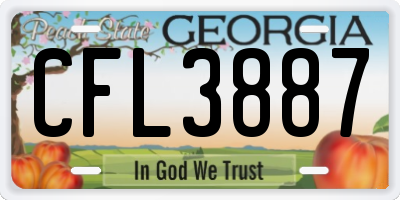 GA license plate CFL3887