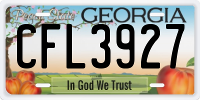 GA license plate CFL3927