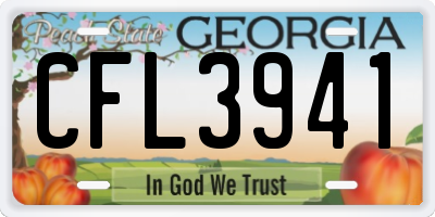 GA license plate CFL3941