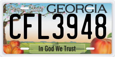 GA license plate CFL3948