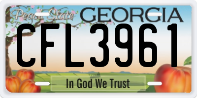 GA license plate CFL3961