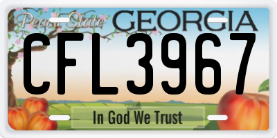 GA license plate CFL3967