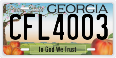 GA license plate CFL4003