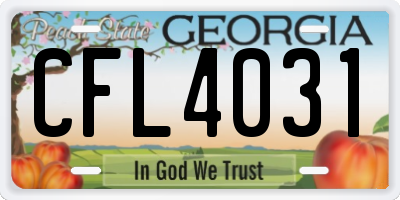 GA license plate CFL4031