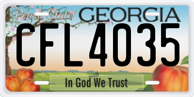 GA license plate CFL4035