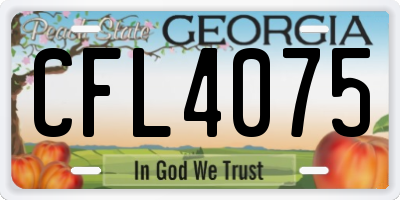 GA license plate CFL4075