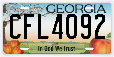 GA license plate CFL4092