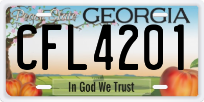GA license plate CFL4201