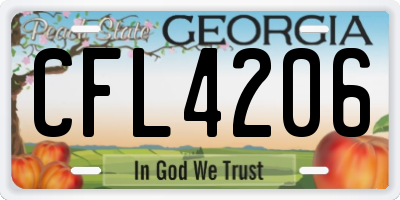 GA license plate CFL4206