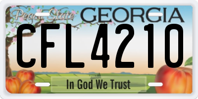 GA license plate CFL4210