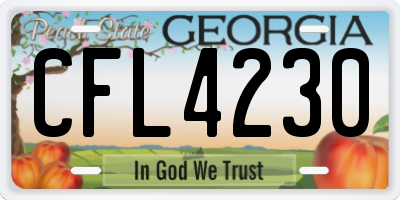GA license plate CFL4230