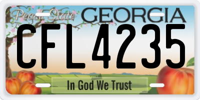 GA license plate CFL4235
