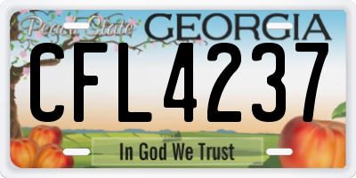 GA license plate CFL4237