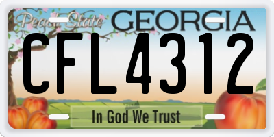 GA license plate CFL4312