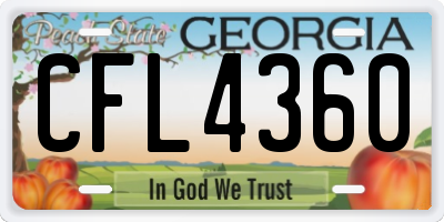 GA license plate CFL4360