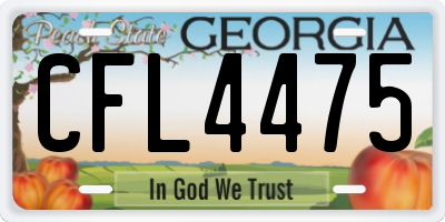 GA license plate CFL4475