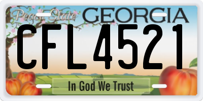 GA license plate CFL4521
