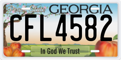 GA license plate CFL4582