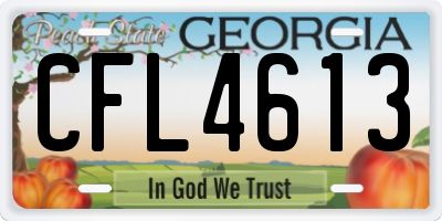 GA license plate CFL4613