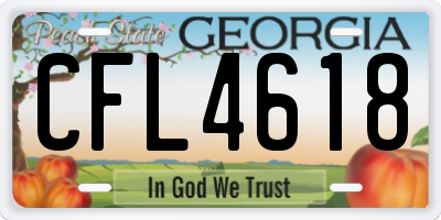 GA license plate CFL4618