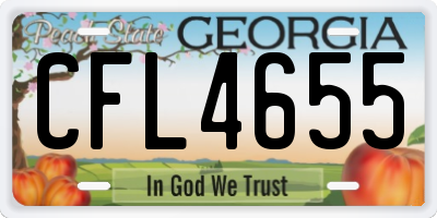GA license plate CFL4655