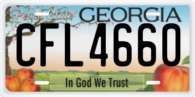 GA license plate CFL4660