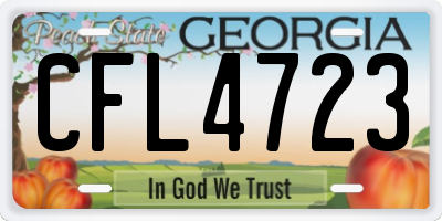 GA license plate CFL4723