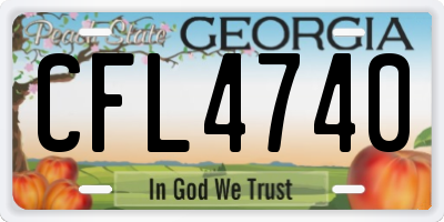 GA license plate CFL4740