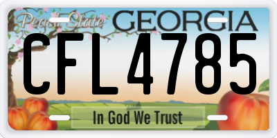 GA license plate CFL4785