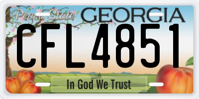 GA license plate CFL4851