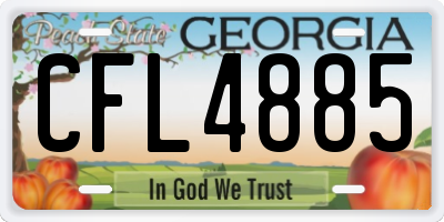 GA license plate CFL4885
