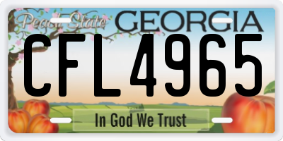 GA license plate CFL4965