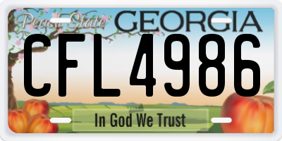 GA license plate CFL4986