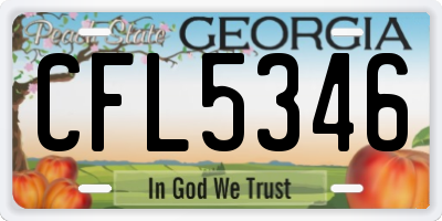 GA license plate CFL5346
