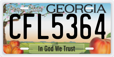 GA license plate CFL5364
