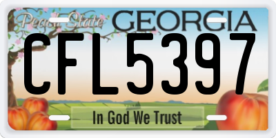 GA license plate CFL5397