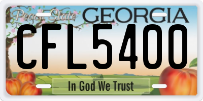 GA license plate CFL5400