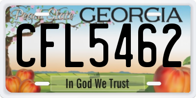 GA license plate CFL5462