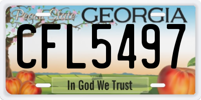 GA license plate CFL5497