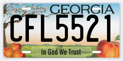 GA license plate CFL5521