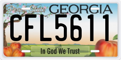 GA license plate CFL5611