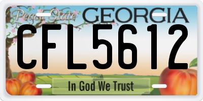 GA license plate CFL5612